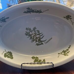 Vintage Herb Design Oval Platter